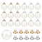 DIY Blank Globe Bottle Pendant Making Kit, Including Rack Plating Brass Bead Cap Bails, Round Handmade Blown Glass Globe Ball Bottles, Platinum & Golden, 60Pcs/box
