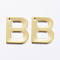 304 Stainless Steel Charms, Letter.B, Real 18K Gold Plated, 11x9x0.8mm, Hole: 1mm