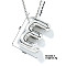 Brass Pave Clear Cubic Zirconia Shiny Balloon Letter Pendant Necklaces, Hip-hop Rock Necklaces, Platinum, Letter E, 15.75 inch(40cm)