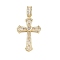 Brass Pave Clear Cubic Zirconia Pendants, Cadmium Free & Lead Free, Golden, Cross, 34x21x4mm, Hole: 5mm