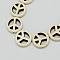 Gemstone Beads Strands, Synthetical Turquoise, Peace Sign, White, 15x4mm, Hole: 1~1.5mm
