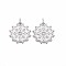 Brass Micro Pave Clear Cubic Zirconia Pendants, Nickel Free, Moon, Real Platinum Plated, 18x17x1.5mm, Jump Ring: 5x0.5mm, Inner Diameter: 3mm