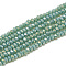 Electroplate Opaque Solid Color Glass Beads Strands, Faceted, Rondelle, Dark Cyan, 2.5x1.5mm, Hole: 0.8mm, about 140~150pcs/strand, 28~29cm