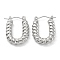 Non-Tarnish 304 Stainless Steel Oval Hoop Earrings, Stainless Steel Color, 24x17x4mm