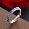 Colorful Birthstone Finger Rings, December, Stainless Steel with Rhinestone Stacking Rings for Women, Light Sapphire, US Size 7(17.3mm)