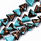 Assembled Natural Bronzite and Synthetic Turquoise Beads Strands, Triangle, 9~10x10.5x4.5mm, Hole: 1.4mm, about 44pcs/strand, 15.55 inch(39.5cm)