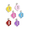CCB Plastic Enamel Pendants, Platinum, Lip Charms, Mixed Color, 26.5x18x2.5mm, Hole: 3mm