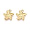 304 Stainless Steel Starfish Charms, Ion Plating(IP), Real 18K Gold Plated, 15x14x2mm, Hole: 1.6mm