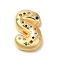 Brass Cubic Zirconia Pendants, Cadmium Free & Nickel Free & Lead Free, Letter A~Z Charms, Real 18K Gold Plated, Letter S, 30x20x7mm, Hole: 5x2.5mm