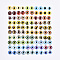 Flat Back Glass Cabochons, Dome/Half Round with Dragon Eye Pattern, Mixed Color, 10x4mm, 2pcs/color, 50 colors, 100pcs/bag