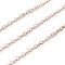 304 Stainless Steel Cable Chains, Soldered, with Spool, Flat Oval, Rose Gold, 3x2.5x0.5mm, about 32.8 Feet(10m)/roll