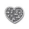 Acrylic Pendants, Disco Series, Silver, 34.5x37.5x2mm, Hole: 1.6mm