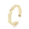Clear Cubic Zirconia Open Cuff Ring, Brass Jewelry for Women, Golden, US Size 4 1/4(15mm)