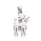 Tarnish Resistant 304 Stainless Steel Puppy Pendants, Poodle Dog, Stainless Steel Color, 25x17x2mm, Hole: 2.5x5.5mm