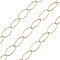 304 Stainless Steel Cable Chain, Oval Link Chains, Unwelded, with Spool, Golden, 20x10x1mm, about 32.81 Feet(10m)/Roll