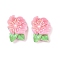 Opaque Resin Decoden Cabochons, Flower, Pearl Pink, 13.5x10.5x4.5mm