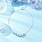 Handmade Flower Printed Porcelain Round Beaded 304 Stainless Steel Snake Chain Necklaces, Blue and White, Golden, 17.91 inch(45.5cm)