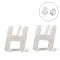 Hypoallergenic Bioceramics Zirconia Ceramic Stud Earrings, No Fading and Nickel Free, Alphabet, Letter H, 7x5.5mm