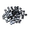 2-Hole Opaque Glass Seed Beads, Rectangle, Black, 5x4.5~5.5x2~2.5mm, Hole: 0.5~0.8mm