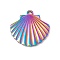 Ion Plating(IP) 304 Stainless Steel Pendants, Shell, Rainbow Color, 20.5x20x2mm, Hole: 2mm