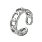 Non-Tarnish 304 Stainless Steel Open Cuff Ring, Hollow Curb Chain Shape Rings for Women, Stainless Steel Color, US Size 6 1/2(16.9mm), 6.5mm