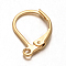 Ion Plating(IP) 304 Stainless Steel Leverback Earring Findings, with Loop, Golden, 16x10x0.8mm, Pin: 0.7x0.6mm, Hole: 1mm