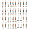 40Pcs 10 Styles Tibetan Style Sea Animal Alloy Pendant Decorations, with Gemstone Chip Beads and Zinc Alloy Lobster Claw Clasps, Mixed Shapes, 65~78mm, 4pcs/style