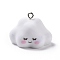 Opaque Resin Pendants, Cartoon Cloud Charms, with Platinum Tone Iron Loops, White, 19.5x27x21mm, Hole: 2mm