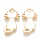Alloy Enamel Kitten Pendants, Cadmium Free & Lead Free, Cat Silhouette Shape, Light Gold, Creamy White, 22x12x2mm, Hole: 2mm