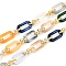 Rack Plating Acrylic & CCB Plastic Chain, Long-Lasting Plated, Mixed Color, 20x10.6x3mm, 5m/roll