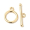 Brass Toggle Clasps, Cadmium Free & Nickel Free & Lead Free, Round Ring, Real 18K Gold Plated, Ring: 18x14x2mm, Hole: 2.5mm, Bar: 6.5x26x3mm, Hole: 2.5mm