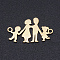 201 Stainless Steel Links connectors, Human, Family, Golden, 13x23x1mm, Hole: 1.5mm