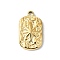 304 Stainless Steel Pendants, Rectangle with Star Charm, Real 14K Gold Plated, 17.5x10.5x2mm, Hole: 1.8mm
