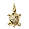 Brass Micro Pave Cubic Zirconia Pendants, Cadmium Free & Lead Free, Sea Turtle Charms, with Jump Ring, Real 18K Gold Plated, 19x12x3.5mm, Hole: 3mm