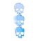 Halloween Theme Transparent Acrylic Big Pendants, Skull, with Iron Findings, Sky Blue, 78mm, Hole: 1.4mm