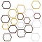 Alloy Linking Rings, Hexagon, Mixed Color, 80pcs/box