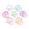 Transparent Acrylic European Beads, Large Hole Beads, with Enamel, Shell Shape, Mixed Color, 20.5x25x9mm, Hole: 4mm