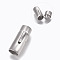 304 Stainless Steel Bayonet Clasps, Matte, Matte Platinum, 32x12mm, Hole: 10mm