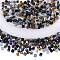 2 Bags Imitation Artificial Crystal Glass Beads, Faceted Cube, Mixed Style, Black, 4x4x4mm, Hole: 1.2mm, about 100pcs/bag
