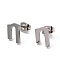 Tarnish Resistant 304 Stainless Steel Greek Alphabet Stud Earrings, Manual Polishing, Letter.H, 7~11x2~10x1.5mm, Pin: 0.8mm