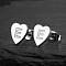Heart 201 Stainless Steel Stud Earrings, Stainless Steel Color, Letter E, 10x10mm