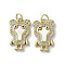 Brass Micro Pave Cubic Zirconia Pendants, Cadmium Free & Lead Free, with Shell, Real 18K Gold Plated, Bear, 19x12x3.5mm, Hole: 3mm