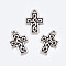 Tibetan Style Alloy Pendants, Lead Free & Cadmium Free, Cross, Antique Silver, 18x12x2mm, Hole: 1mm