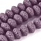 Natural Lava Rock Beads Strands, Dyed, Rondelle, Old Rose, 12.5~13.5x8.5~8.7mm, Hole: 2.5mm, about 46~47pcs/strand, 15.5 inch~15.94 inch(38.5~40.5cm)