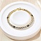 Brass Enamel Link & Charm Bracelets, with Clear Cubic Zirconia, Cadmium Free & Lead Free, Rack Plating, Black, 6-1/4 inch(16cm)
