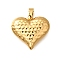 304 Stainless Steel Pendants, Heart Charm, Golden, 28x30x9mm, Hole: 4.5x8mm