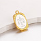 304 Stainless Steel Pendants, Rectangle with Twelve Constellations Charm, Golden & Stainless Steel Color, Libra, 23x14.5x3mm, Hole: 2mm