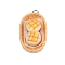 Opaque Resin Pendants, Imitatrion Food, Egg-yolk Puff, with Platinum Plated Iron Loops, PeachPuff, 30x18x12mm, Hole: 2mm