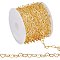 Rack Plating Brass Handmade Chains, Soldered, with Spool, Cadmium Free & Nickel Free & Lead Free, Heart Link Chains, Golden, 6.5x4.5x0.3mm, about 16.4 Feet(5m)/roll