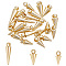 24Pcs 3 Style Brass Charms, Cone Charm, Light Gold, 10~16x4~5mm, Hole: 1.2~1.8mm, 8pcs/style